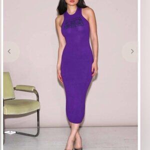 Elegant Purple Sleeveless Dress